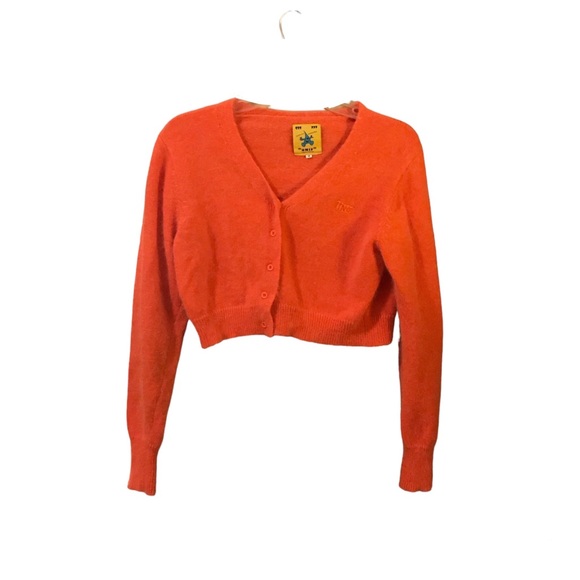 UNIF Orange Cropped Cardigan Sweater